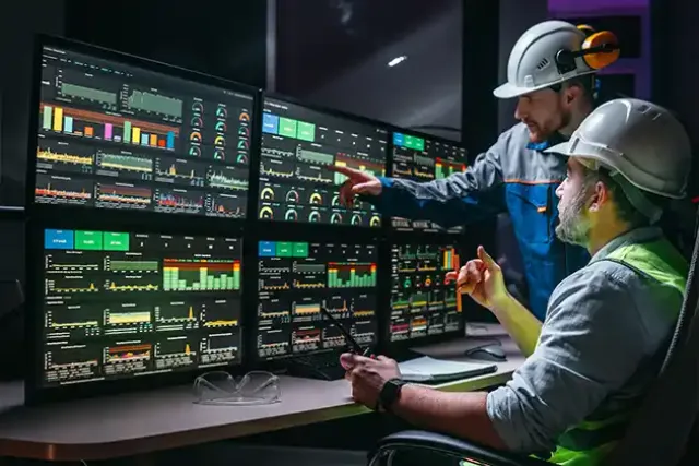 Control room with industry-specific software